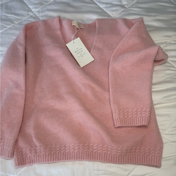 Sezane Pink V-Neck Sweater - Picture 3 of 6